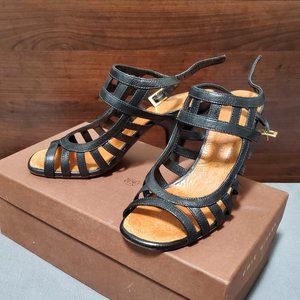 Chie Mihara Black Leather Sandals